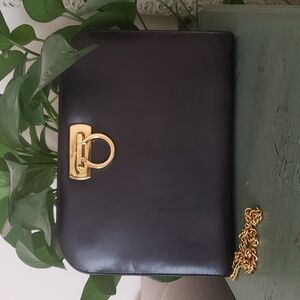 Vintage 90s Salvatore Ferragamo Gancini Clutch Crossbody Bag